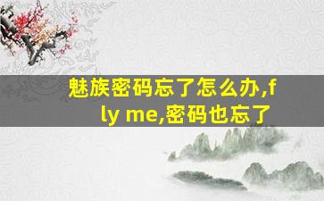 魅族密码忘了怎么办,fly me,密码也忘了